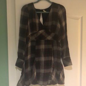 Free People Fit & flare plaid dress